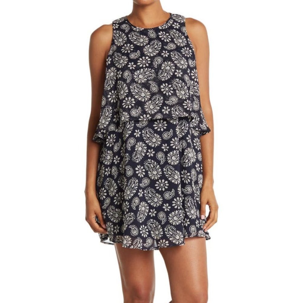 Tommy Hilfiger Blue Paisley Sleeveless Mini Dress Size 4